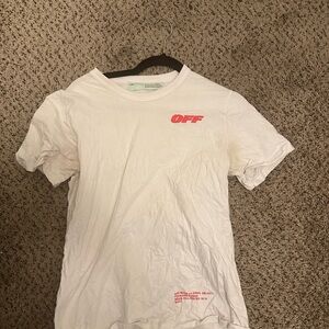 Off-White White Tee with Pink Logo